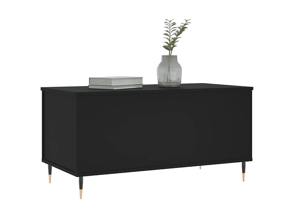 Tavolino da Salotto Nero 90x44,5x45 cm in Legno Multistrato