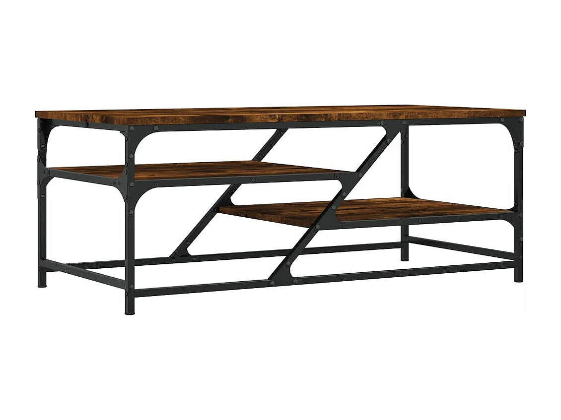 Salontafel 100x49x40 cm bewerkt hout gerookt eikenkleurig