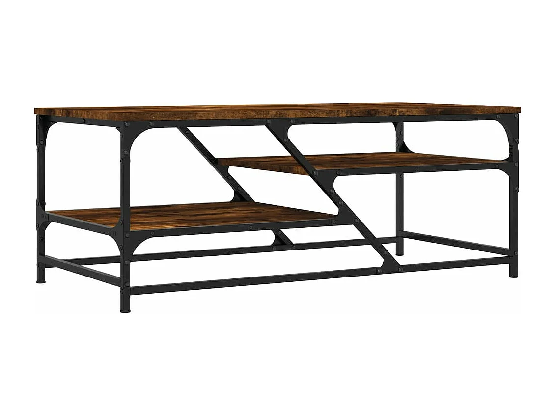 Salontafel 100x49x40 cm bewerkt hout gerookt eikenkleurig