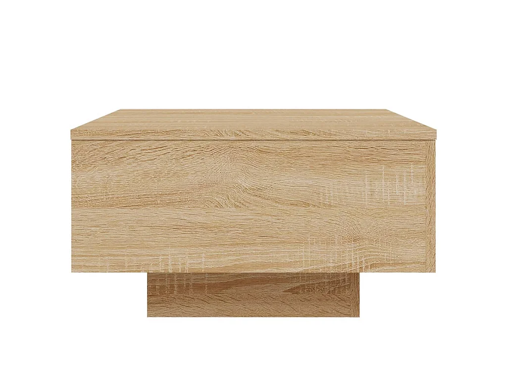 Salontafel met LED-verlichting 55x55x31 cm sonoma eikenkleurig