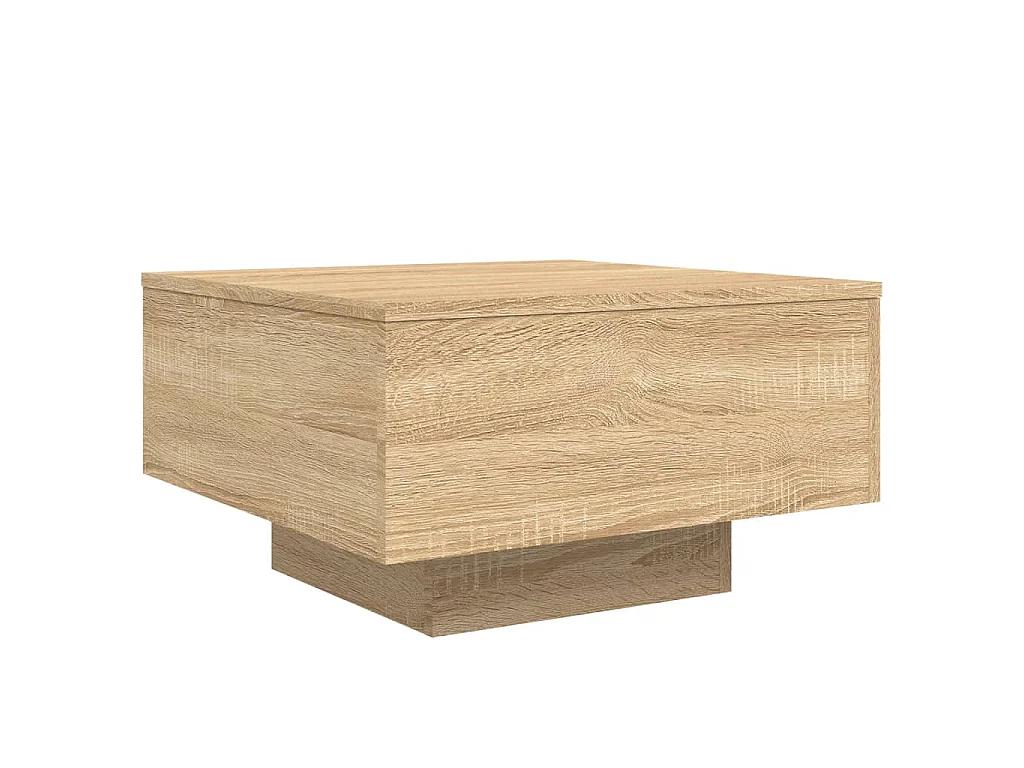 Table basse avec lumières LED chêne sonoma 55x55x31 cm