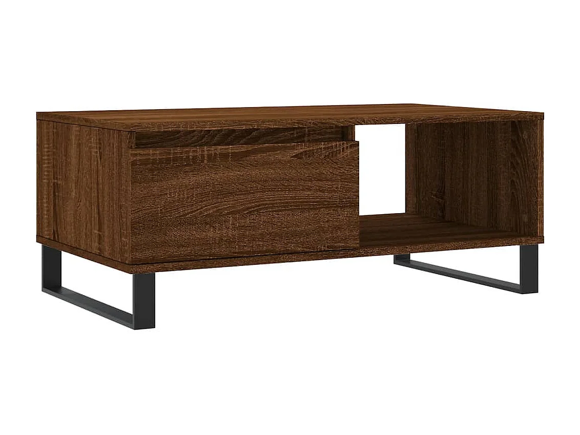 Tavolino da Salotto Rovere Marrone 90x50x36,5 cm in Multistrato