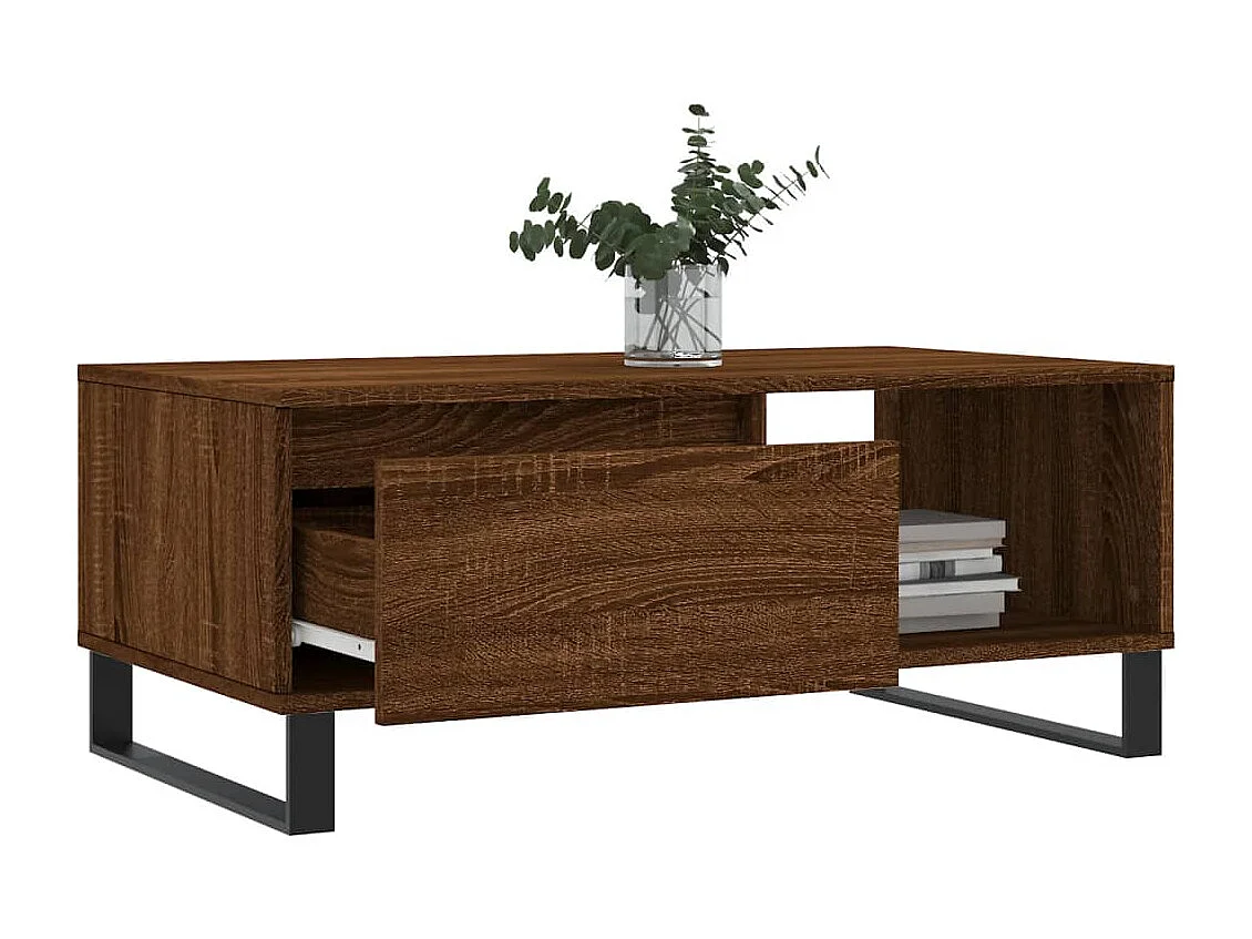 Table basse Chêne marron 90x50x36,5 cm Bois d'ingénierie