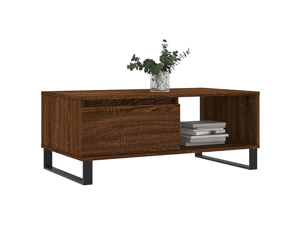 Table basse Chêne marron 90x50x36,5 cm Bois d'ingénierie
