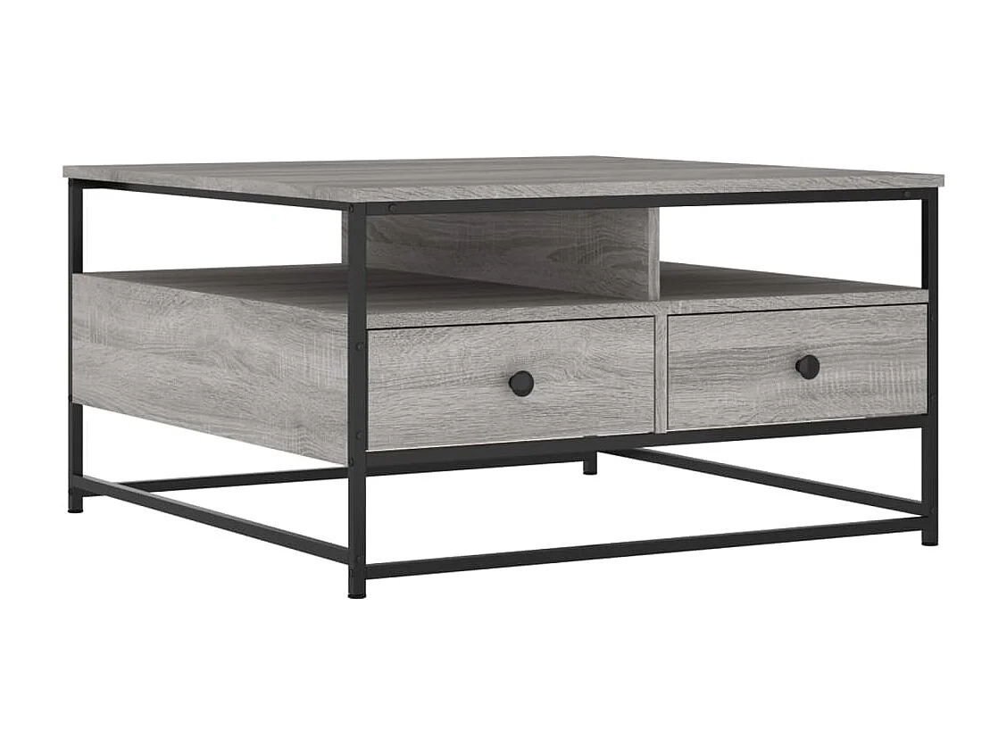 Mesa de centro 80x80x45 cm derivados de madeira cinzento sonoma