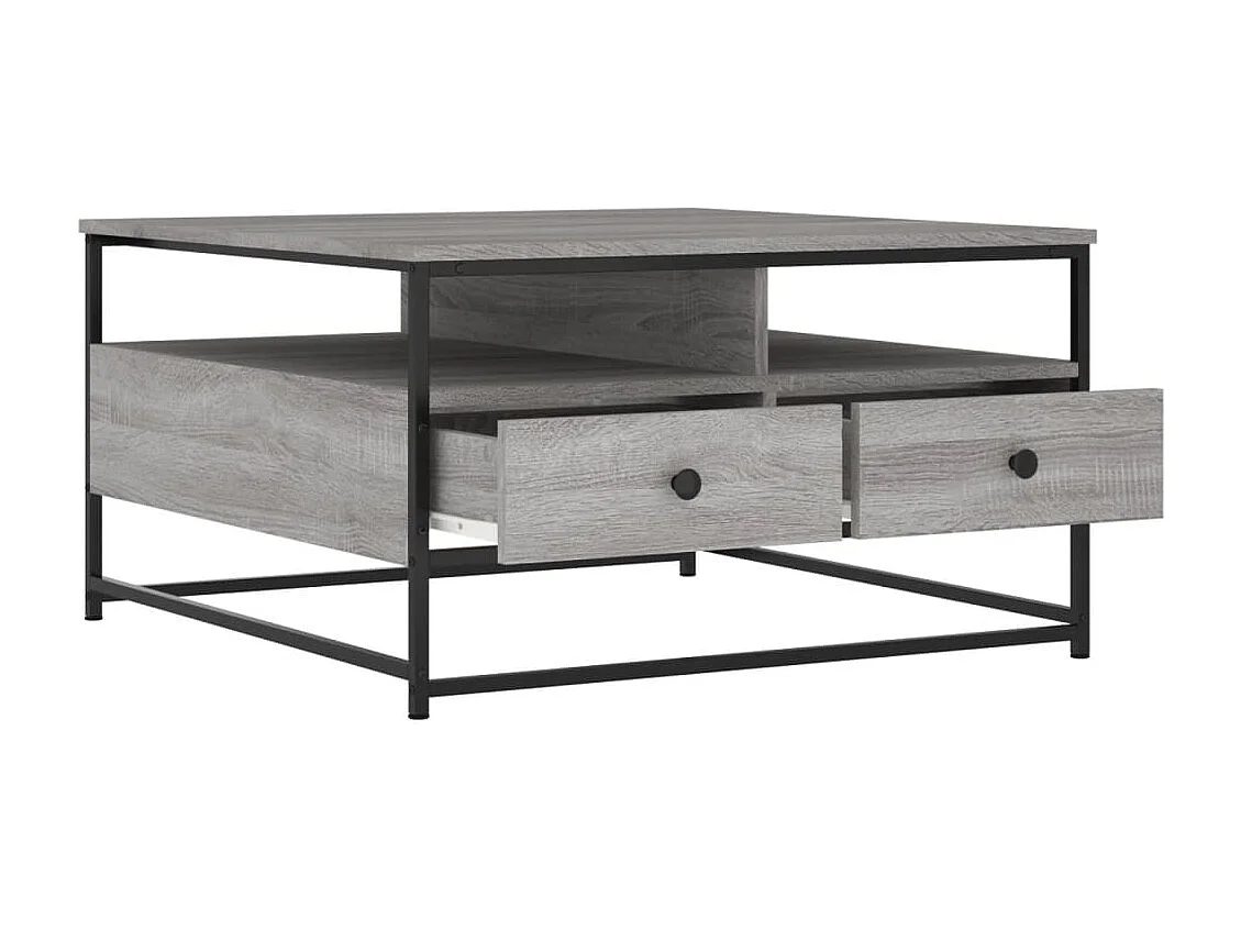 Mesa de centro 80x80x45 cm derivados de madeira cinzento sonoma