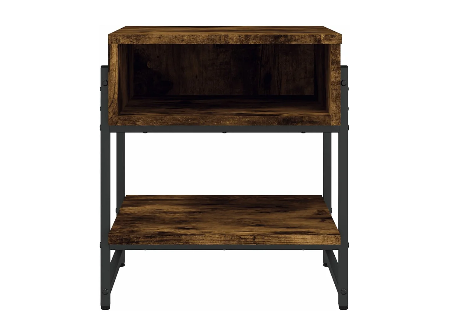 Salontafel 40x40x45 cm bewerkt hout gerookt eikenkleurig