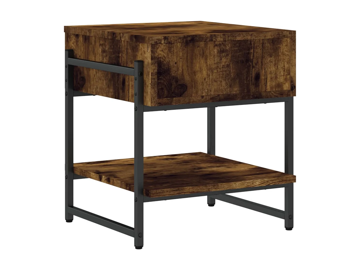 Table basse chêne fumé 40x40x45 cm bois d'ingénierie
