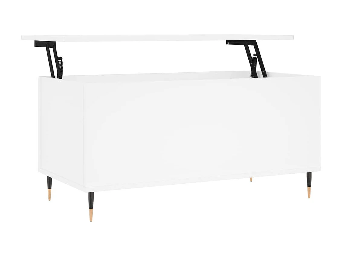 Salontafel 90x44,5x45 cm bewerkt hout wit