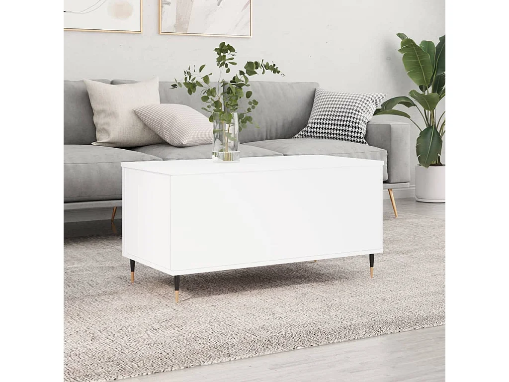 Salontafel 90x44,5x45 cm bewerkt hout wit