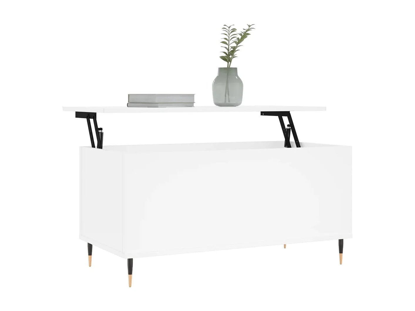 Salontafel 90x44,5x45 cm bewerkt hout wit
