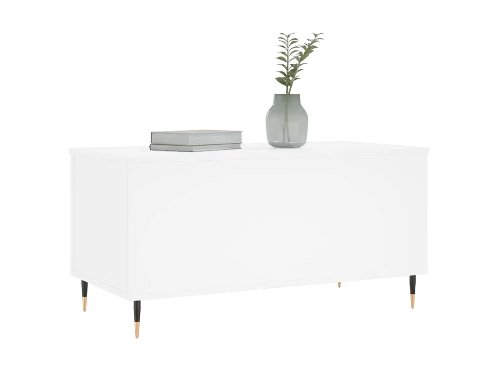 Table basse Blanc 90x44,5x45 cm Bois d'ingénierie