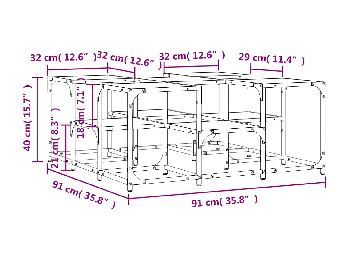 Couchtisch Sonoma-Eiche 91x91x40 cm Holzwerkstoff