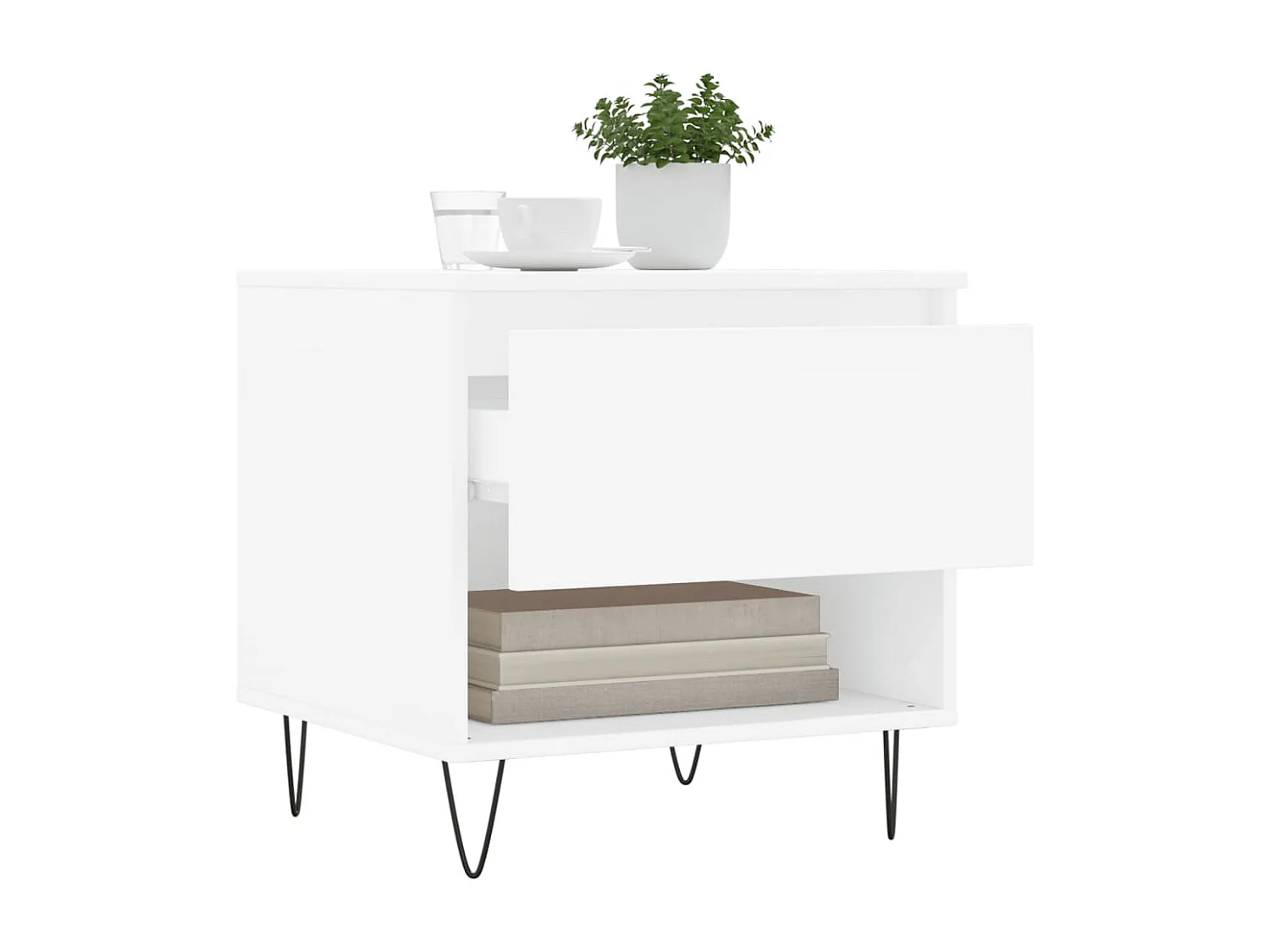 Tables basses 2 pcs blanc 50x46x50 cm bois d'ingénierie