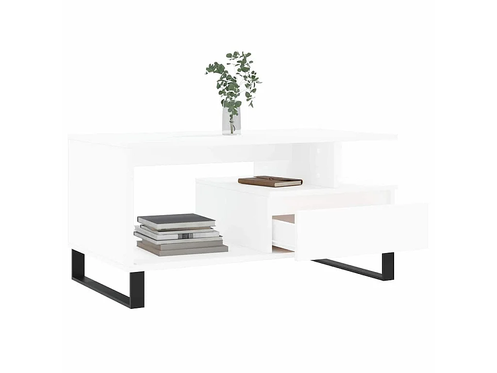 Couchtisch Weiß 90x49x45 cm Holzwerkstoff