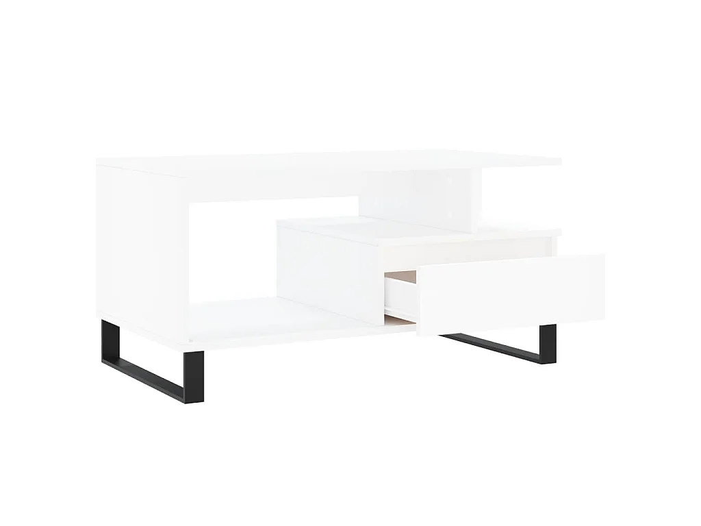 Couchtisch Weiß 90x49x45 cm Holzwerkstoff