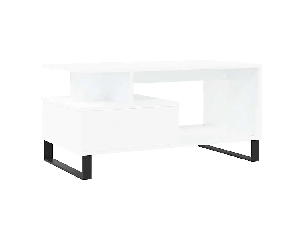 Couchtisch Weiß 90x49x45 cm Holzwerkstoff