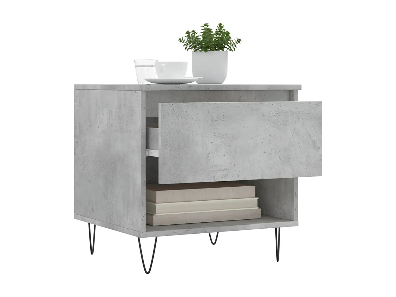 Table basse gris béton 50x46x50 cm bois d'ingénierie