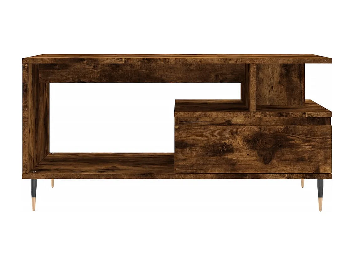 Salontafel 90x49x45 cm bewerkt hout gerookt eikenkleurig
