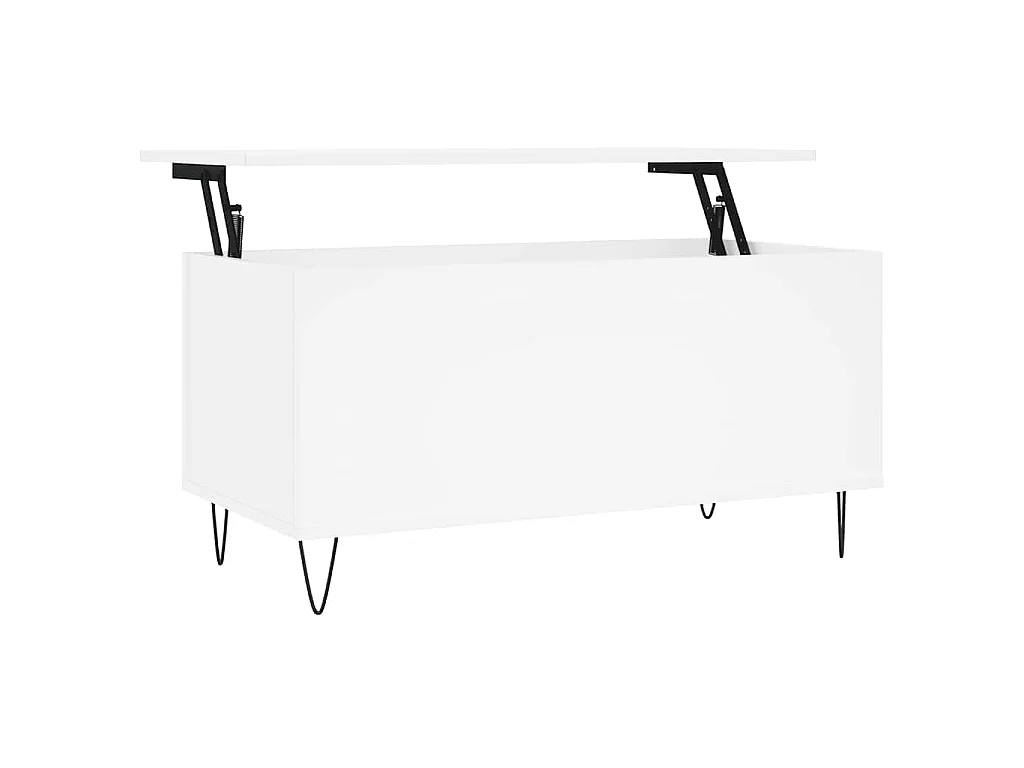 Salontafel 90x44,5x45 cm bewerkt hout wit