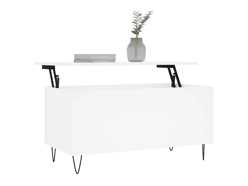 Table basse Blanc 90x44,5x45 cm Bois d'ingénierie