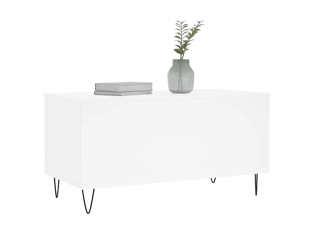 Table basse Blanc 90x44,5x45 cm Bois d'ingénierie
