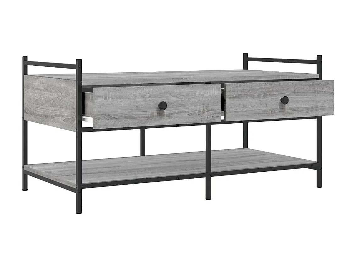 Table basse sonoma gris 99x50x50 cm bois d'ingénierie