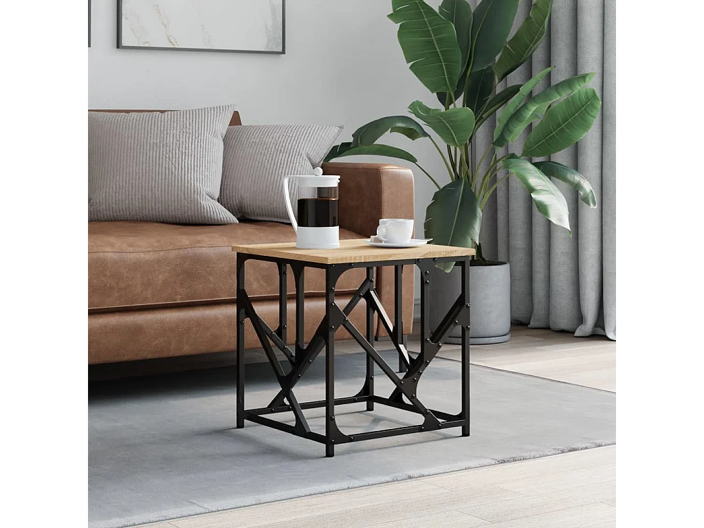 Table basse chêne sonoma 45x45x47,5 cm bois d'ingénierie