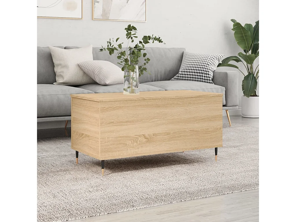 Salontafel 90x44,5x45 cm bewerkt hout sonoma eikenkleurig