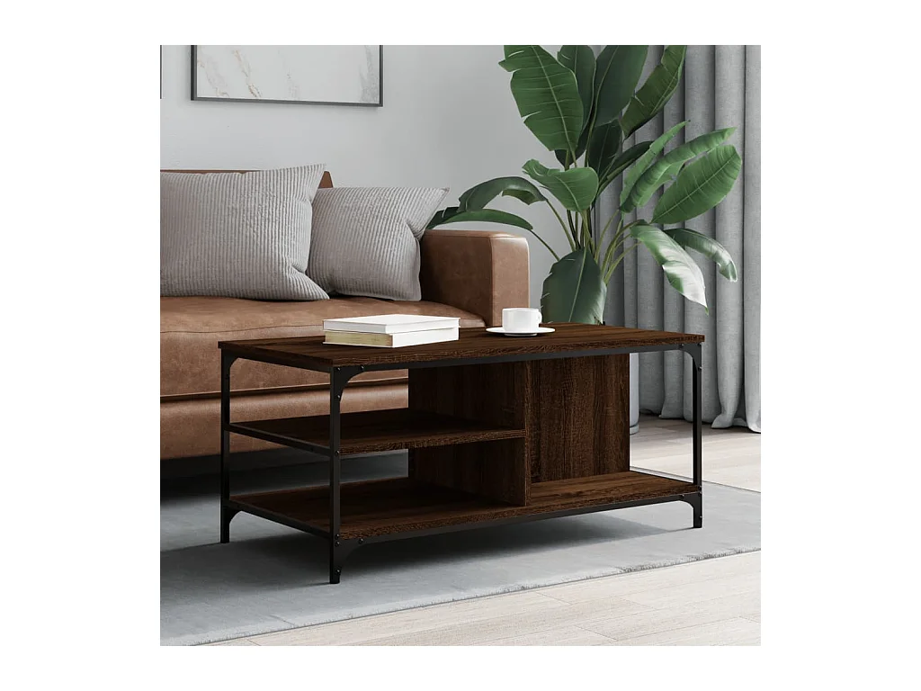 Table basse Chêne marron 100x50x45 cm Bois d'ingénierie