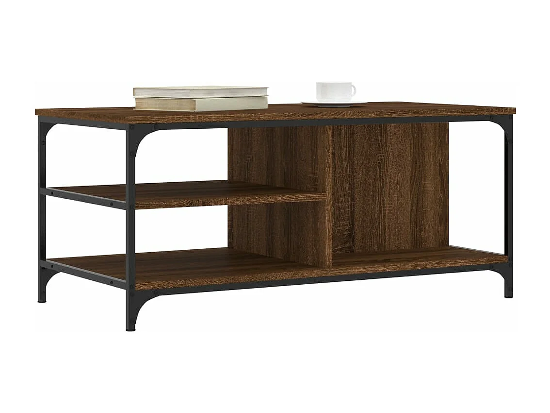 Tavolino da Salotto Rovere Marrone100x50x45cm Legno Multistrato