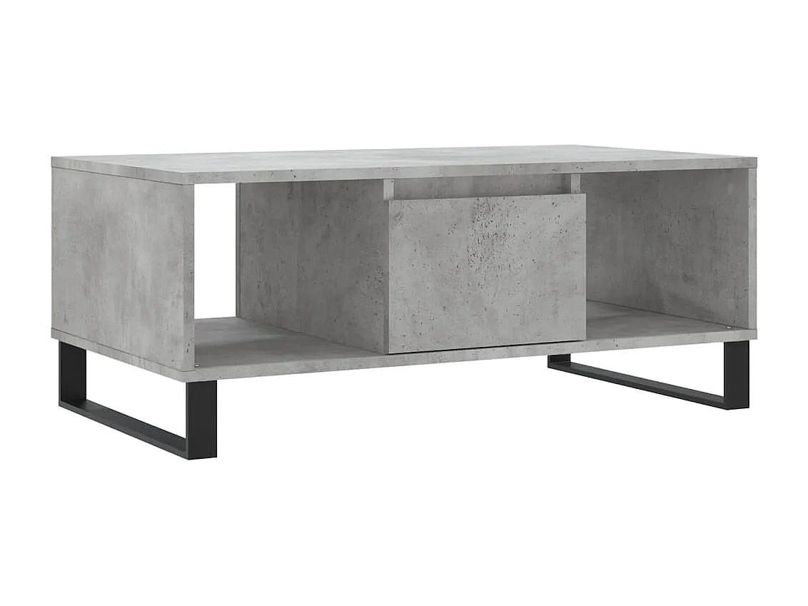 Mesa de centro madera contrachapada gris hormigón 90x50x36,5 cm