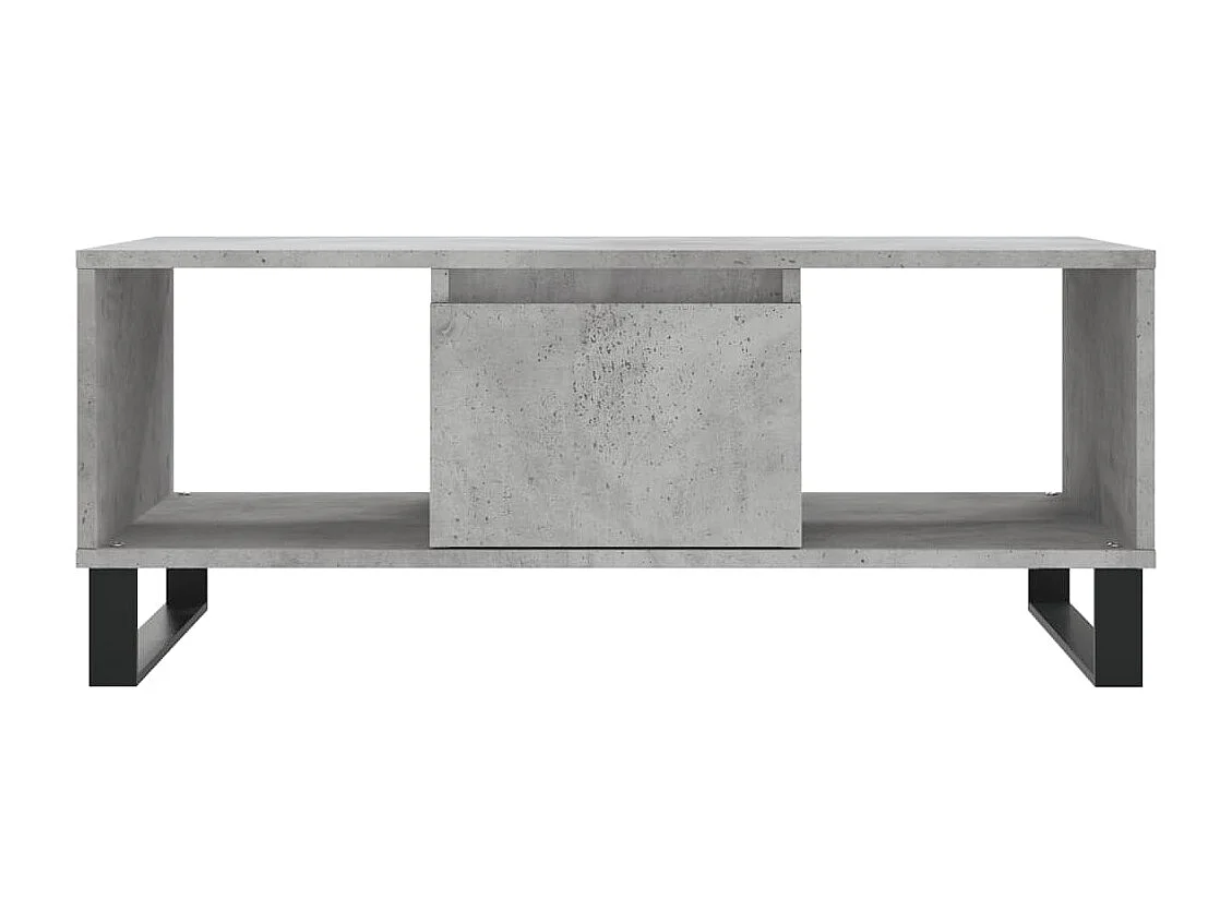 Mesa de centro madera contrachapada gris hormigón 90x50x36,5 cm