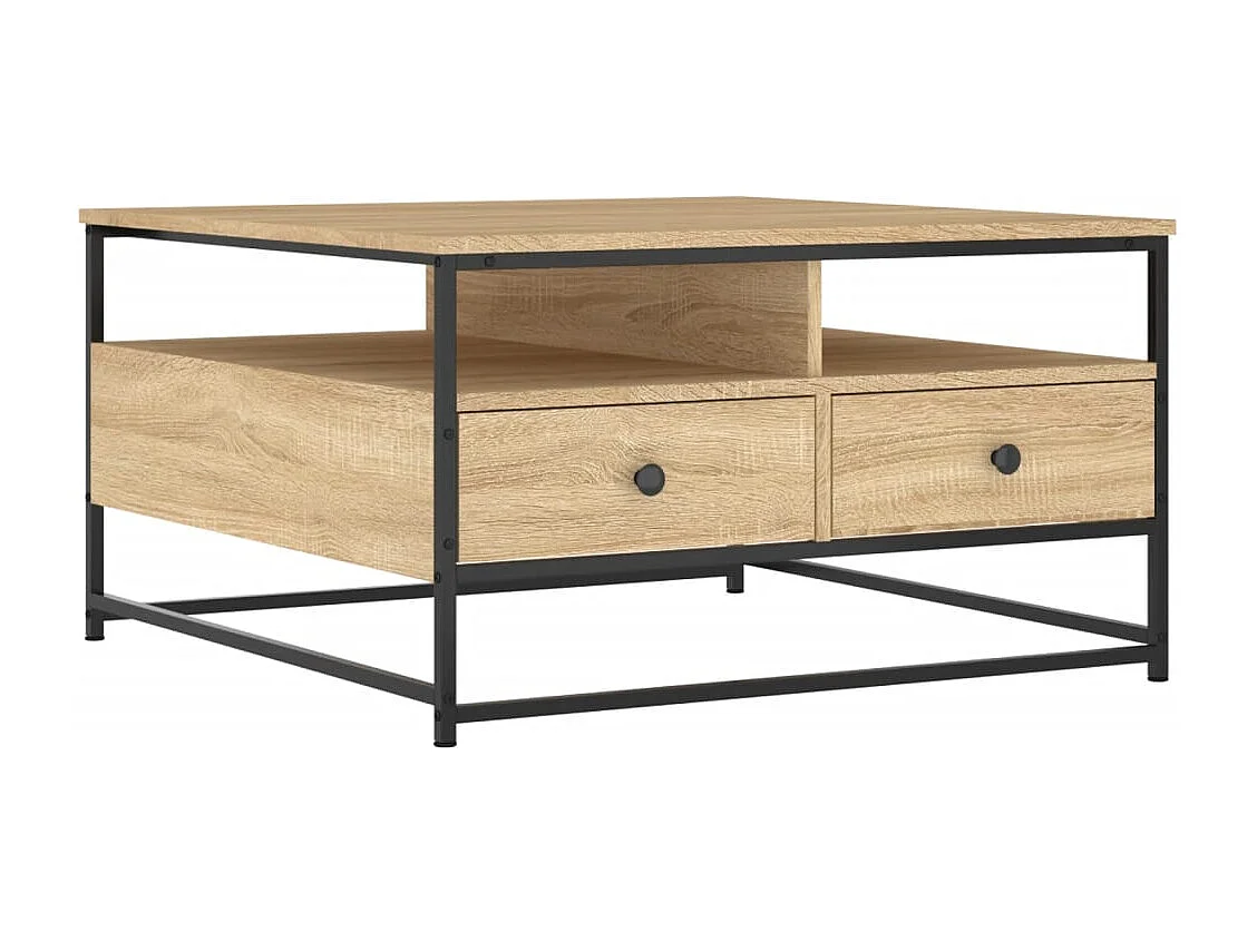 Table basse chêne sonoma 80x80x45 cm bois d'ingénierie