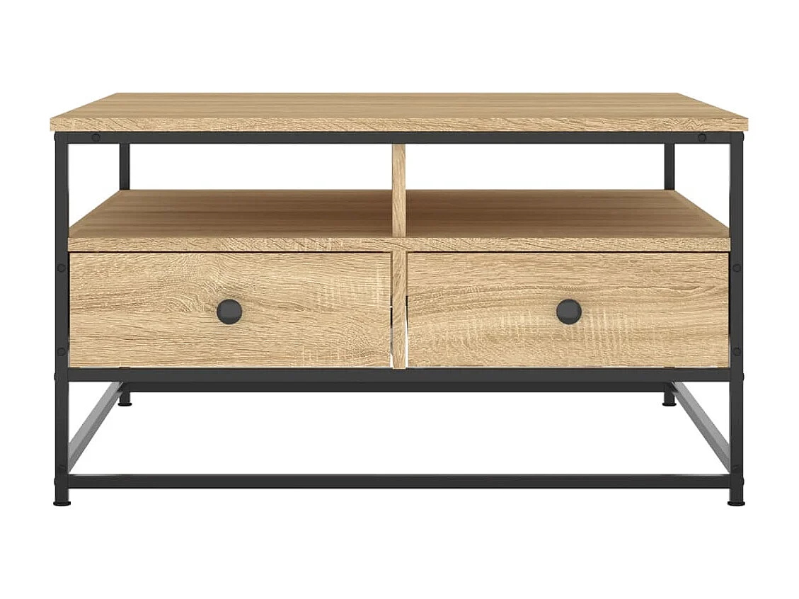 Table basse chêne sonoma 80x80x45 cm bois d'ingénierie