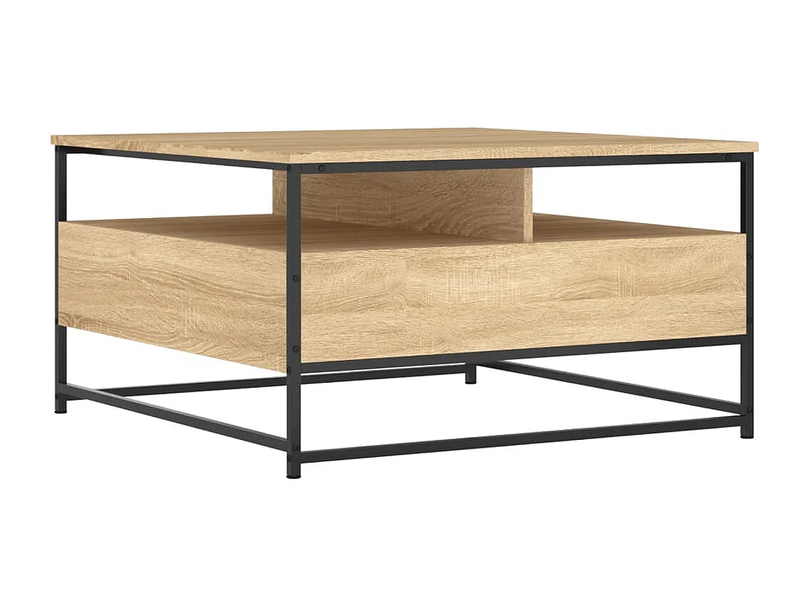 Table basse chêne sonoma 80x80x45 cm bois d'ingénierie