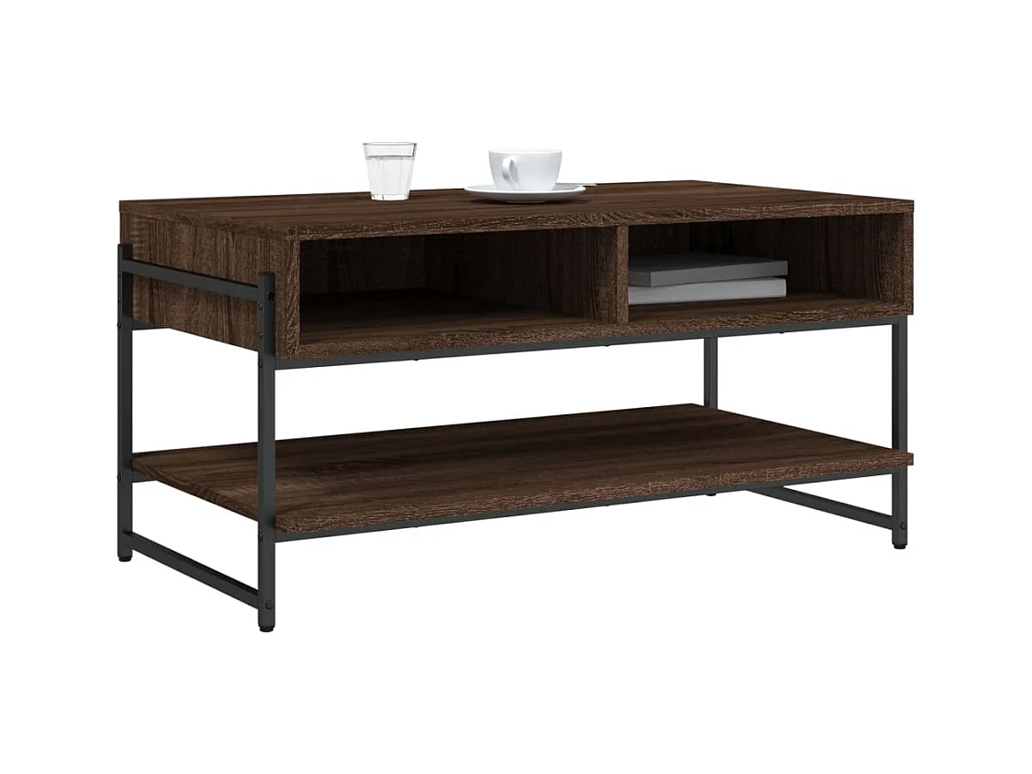 Table basse chêne marron 90x50x45 cm bois d'ingénierie