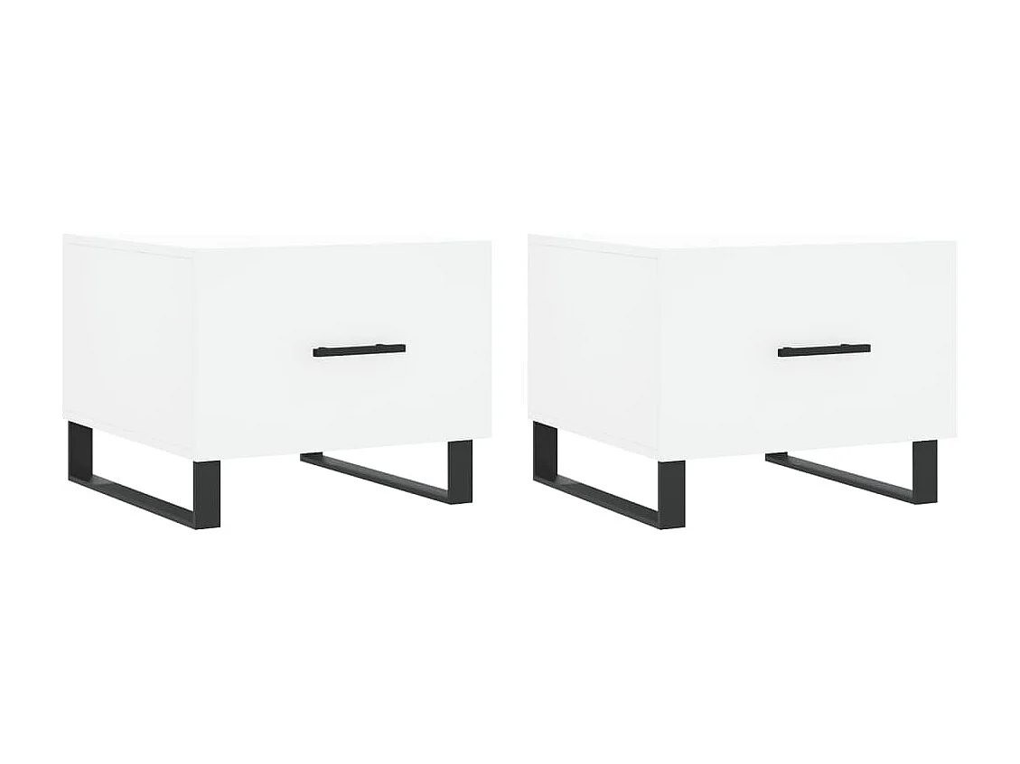 Tables basses 2 pcs blanc 50x50x40 cm bois d'ingénierie