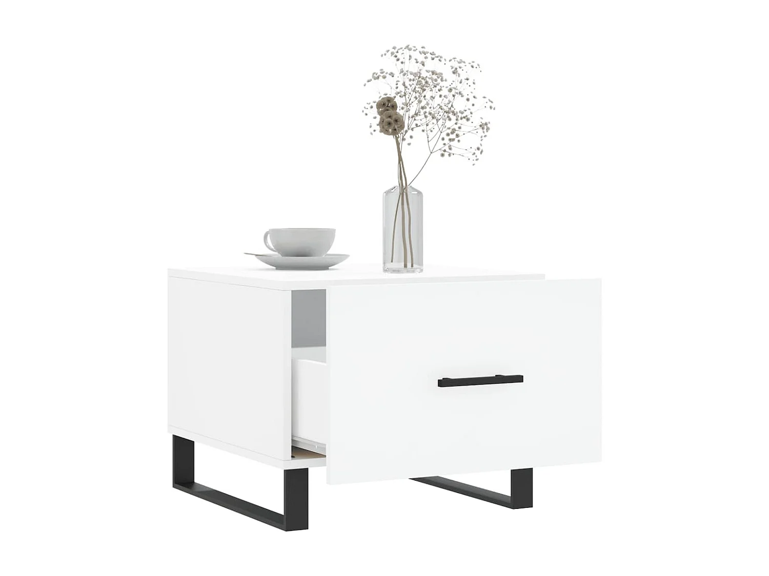 Tables basses 2 pcs blanc 50x50x40 cm bois d'ingénierie