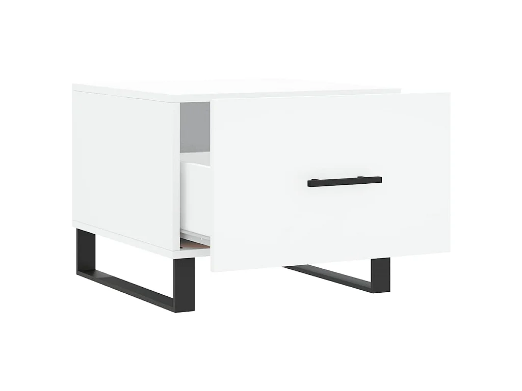 Salontafels 2 st 50x50x40 cm bewerkt hout wit