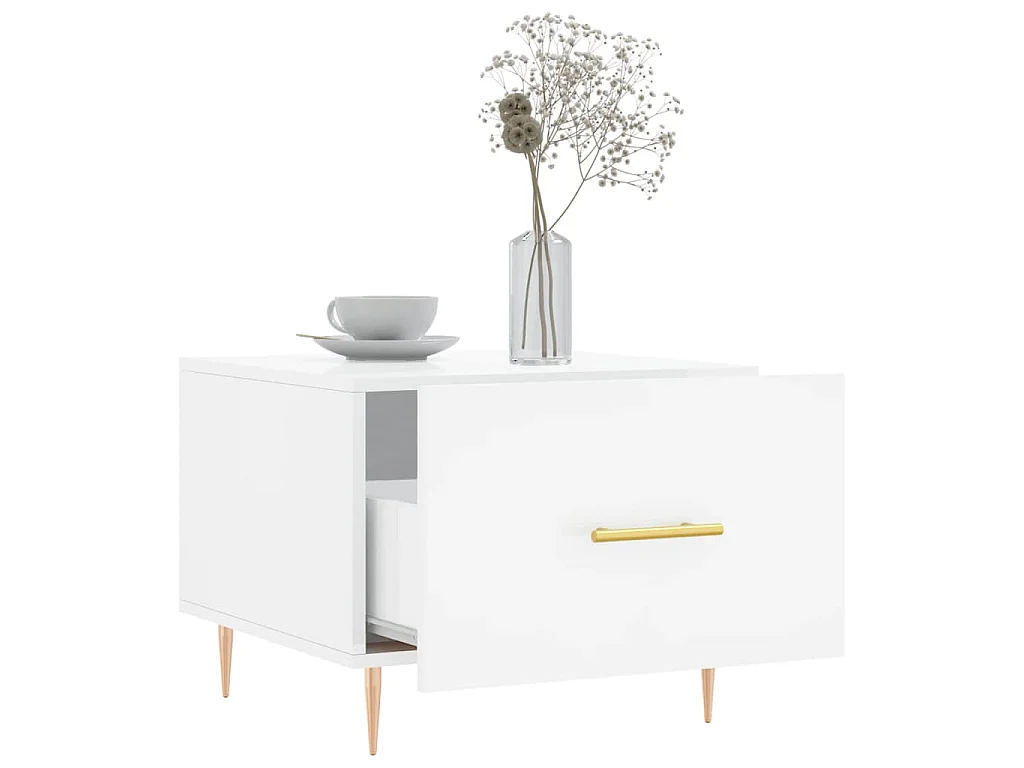 Mesas de centro 2 pcs 50x50x40 cm branco brilhante