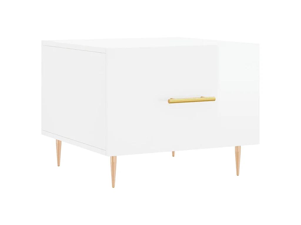 Mesas de centro 2 pcs 50x50x40 cm branco brilhante