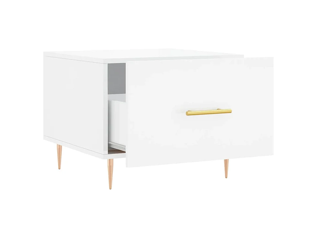 Mesas de centro 2 pcs 50x50x40 cm branco brilhante