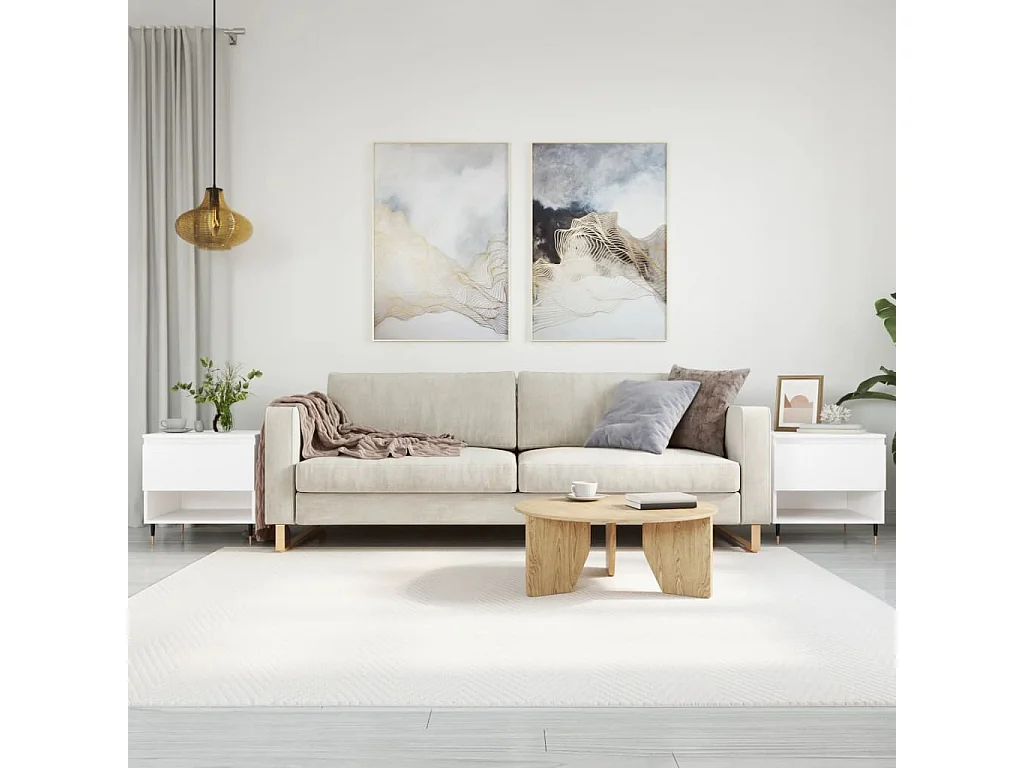 Couchtische 2 Stk. Weiß 50x46x50 cm Holzwerkstoff