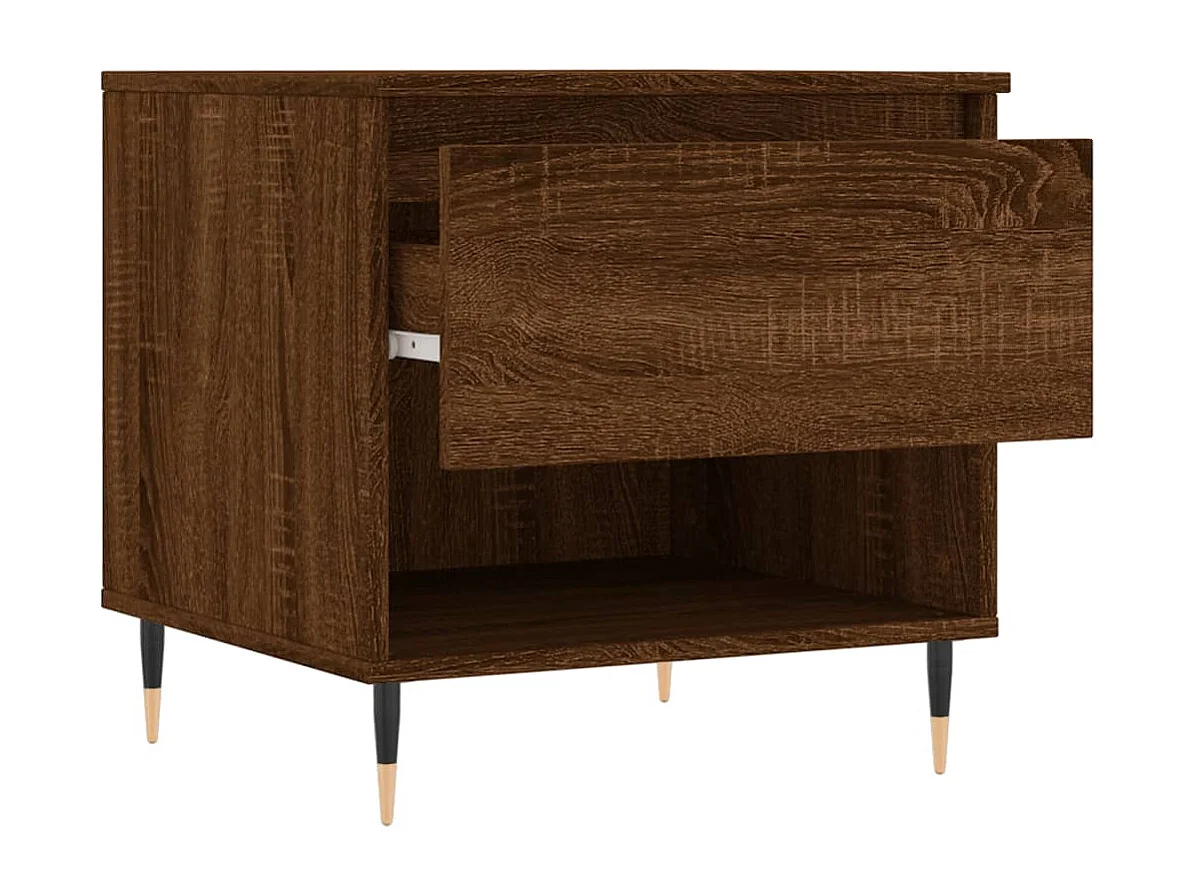 Table basse chêne marron 50x46x50 cm bois d'ingénierie