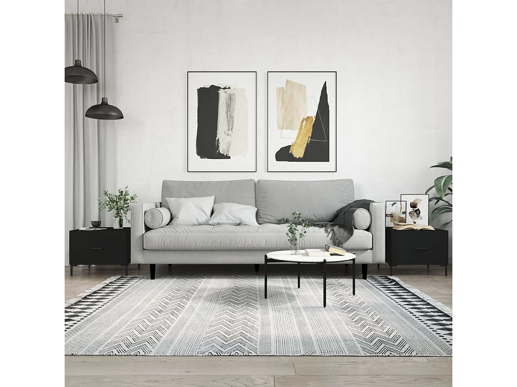 Couchtische 2 Stk. Schwarz 50x50x40 cm Holzwerkstoff