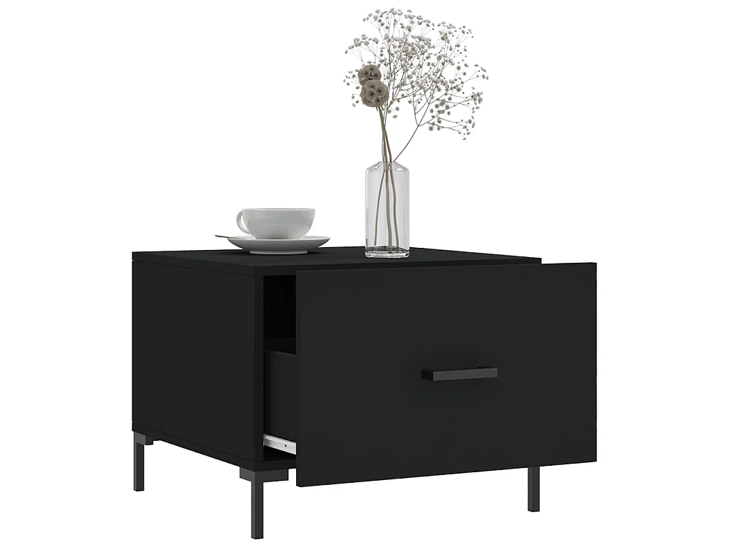 Tables basses 2 pcs noir 50x50x40 cm bois d'ingénierie