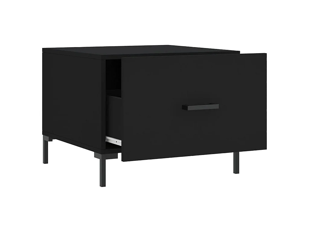 Tables basses 2 pcs noir 50x50x40 cm bois d'ingénierie