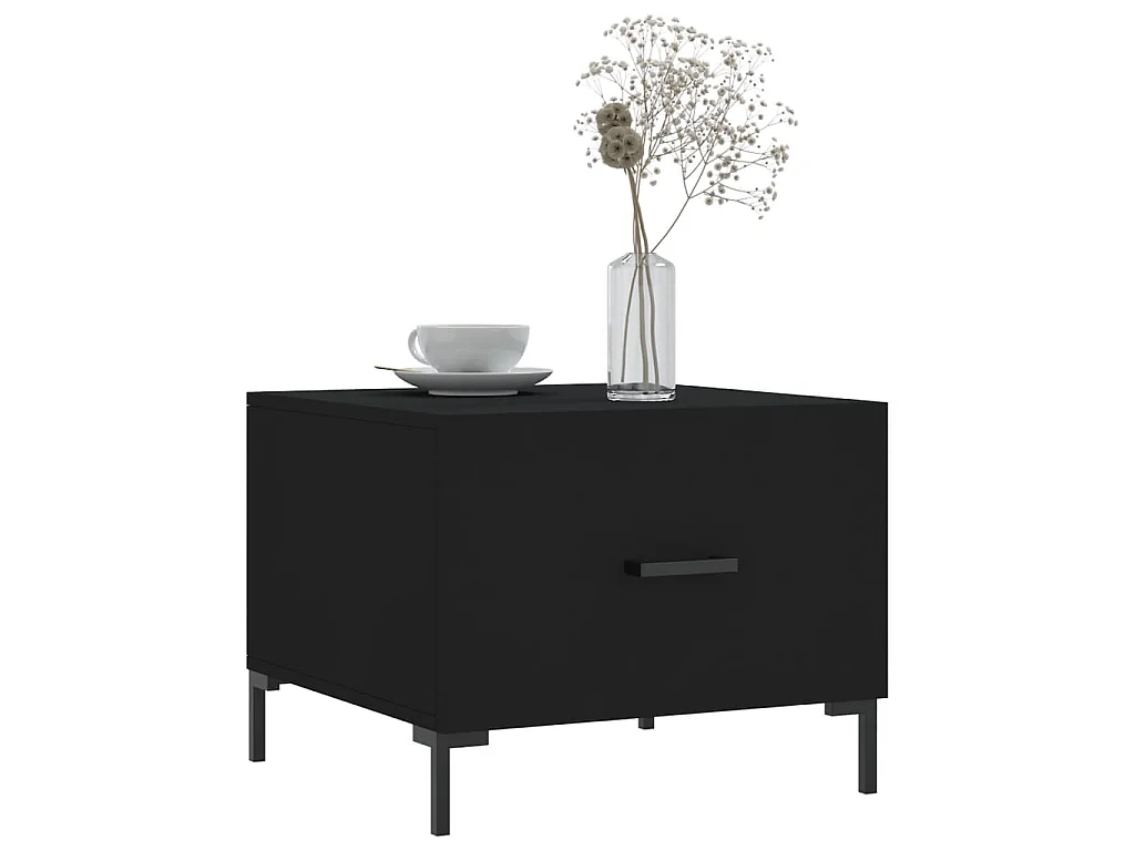 Tavolini da Salotto 2 pz Neri 50x50x40 cm in Legno Multistrato