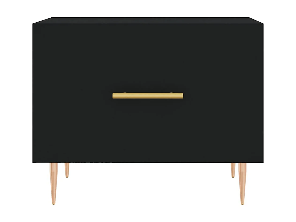 Tables basses 2 pcs noir 50x50x40 cm bois d'ingénierie